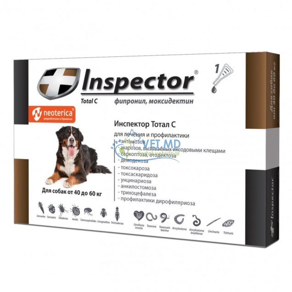 Inspector Total C капли для собак 40-60 кг, 1 пипетка